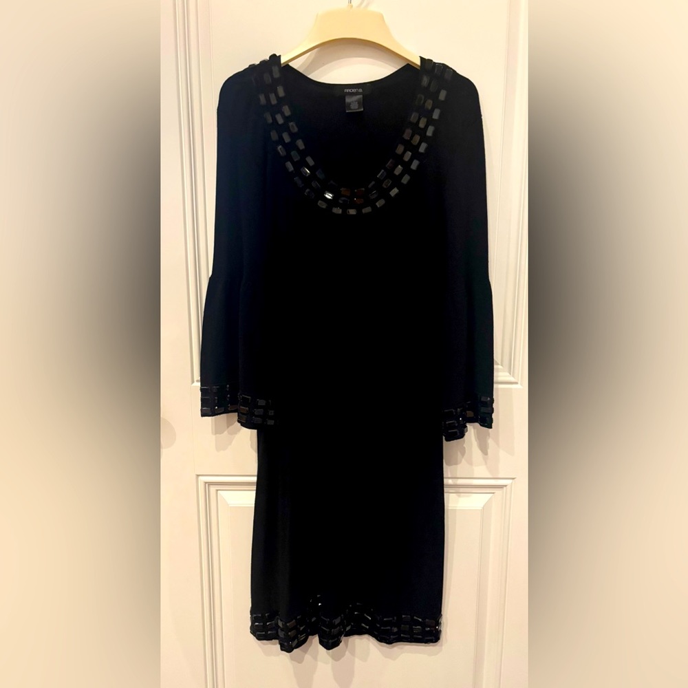 Elegant Black Dress with Gem Details